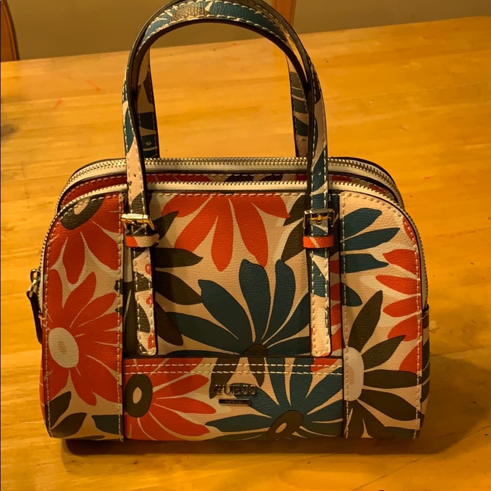 GUESS floral three compartment purse
